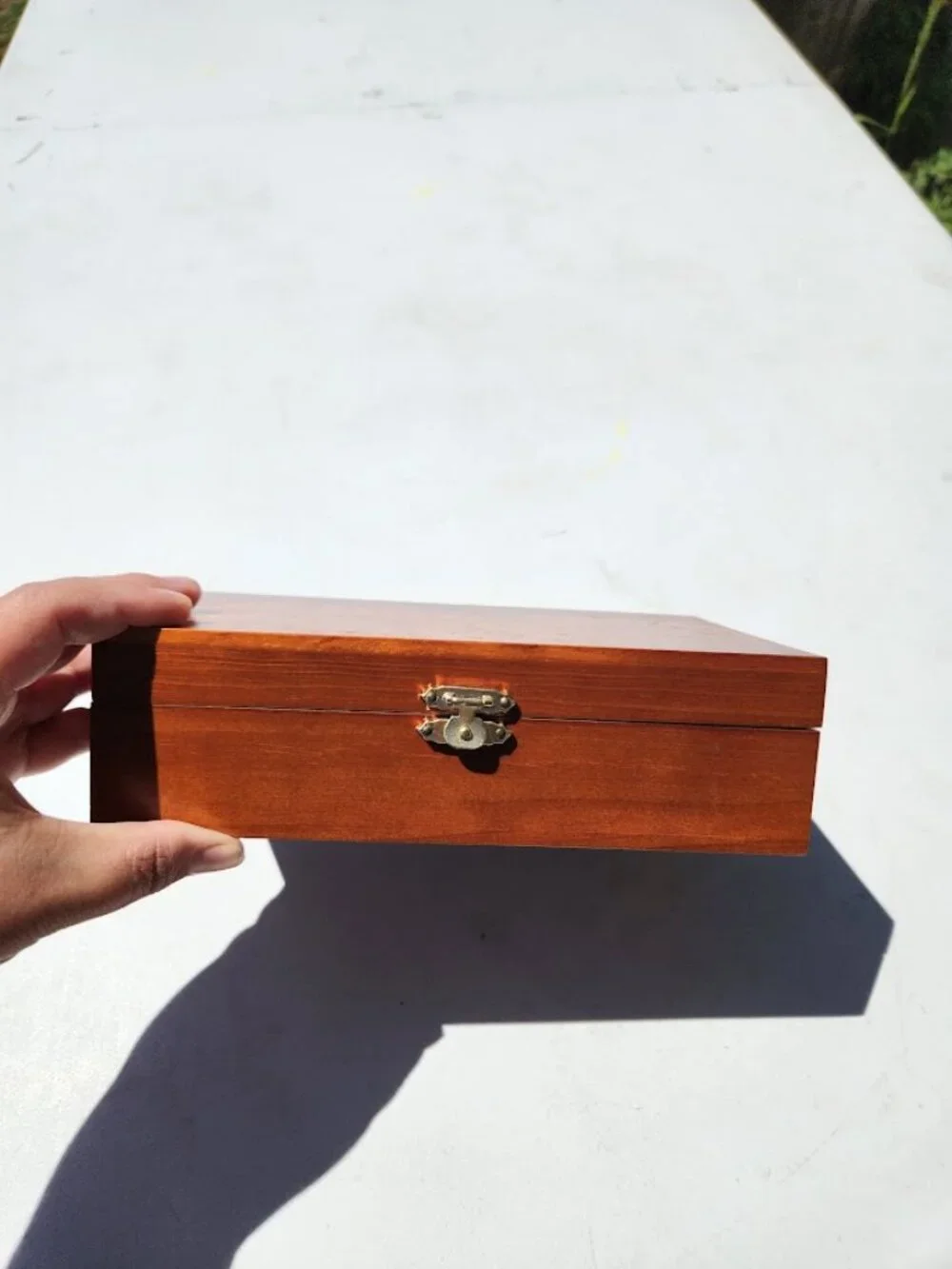 NEW Premium Wooden Storage Keepsake Box Chest Polished with clasp closure
